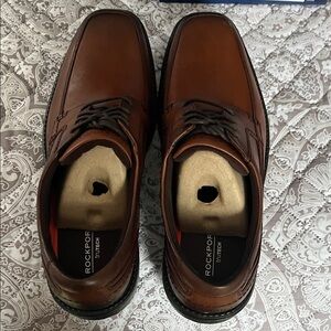 Rockport Brown Leather Lace-Up Oxfords